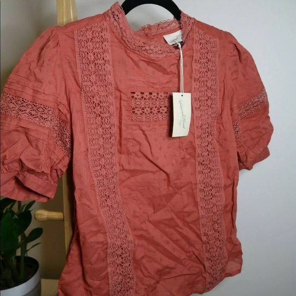 NEW Universal Thread Coral Boho Puff Short Sleeve Top Blouse, M, Salmon, Target - Picture 4 of 11